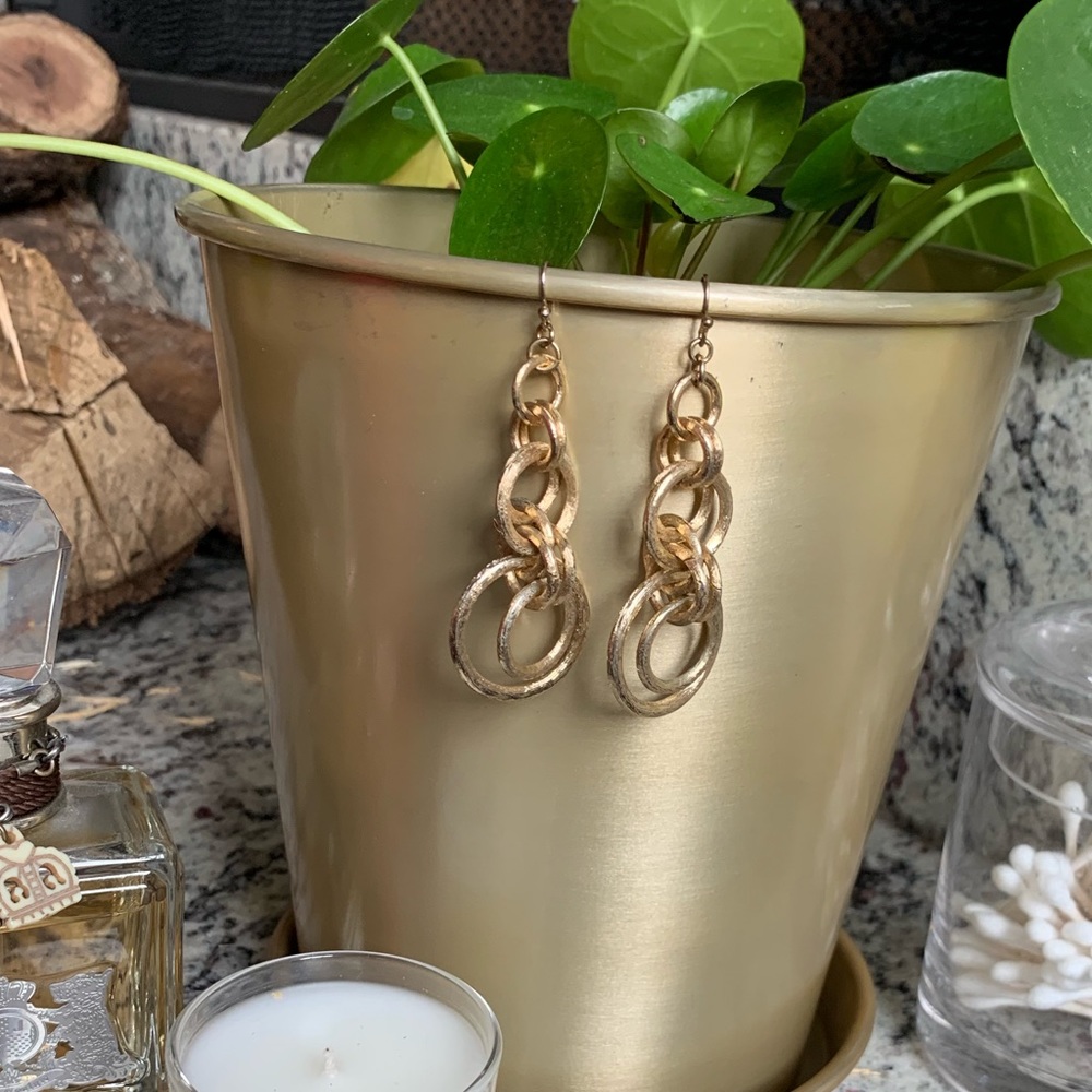 Gold Dangly Hoop Earrings
